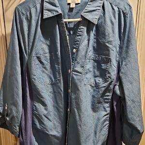 Croft & Barrow Light Blue Shirt Jacket